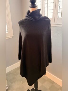 Ann Taylor Black Cowl Neck Sweater Poncho